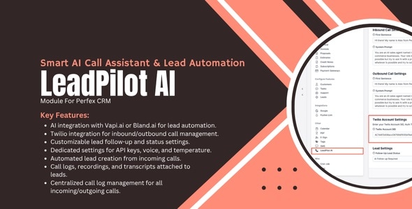 LeadPilot – Smart AI Call Assistant & Lead Automation Module for Perfex CRM